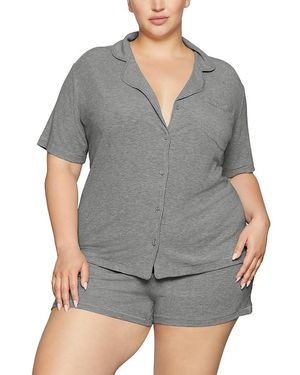 Skims Soft Lounge Short Sleeve Pajama Set - Gray