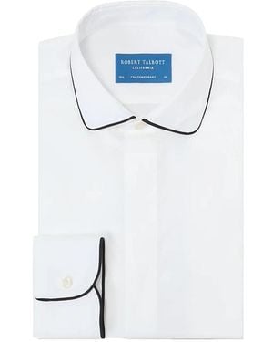 Robert Talbott Reeves Piped Formal Contemporary Fit Shirt - Blue