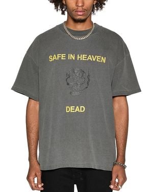 Ksubi Dead Ekcess Cotton Oversized Fit Skull Graphic Tee - Gray
