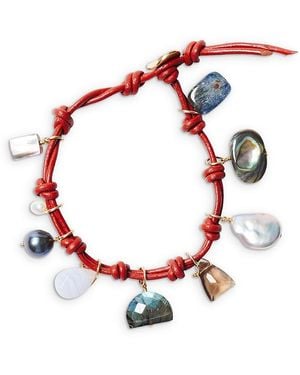 Chan Luu Multi Gemstone Charm Bracelet - White
