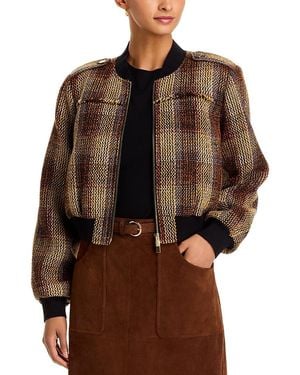 Toccin Pierce Fringe Bomber Jacket - Brown