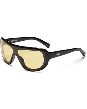 Jacquemus Havana Shield Sunglasses, 142Mm - Natural