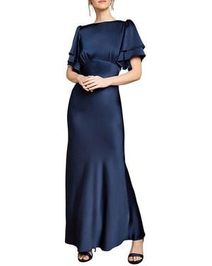Coast High Neck Crepe Maxi Dress - Blue