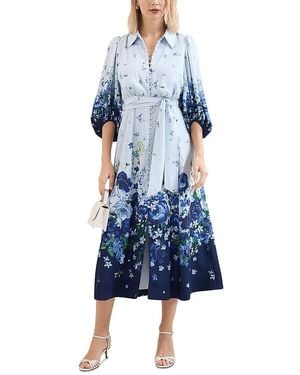 Phase Eight Noella Floral Shirt Midaxi Dress - Blue