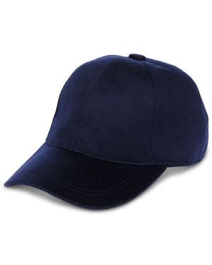 Vince Cashmere Baseball Cap With Leather Strap - Blue