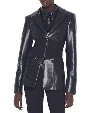 AS by DF Amour Recycled Leather Blazer - Blue
