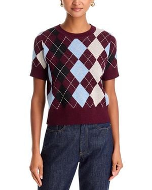 Lucy Paris Bria Argyle Sweater Top - Blue