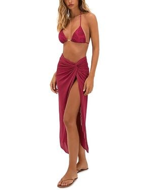 ViX Karen Midi Skirt Swim Cover-Up - Red
