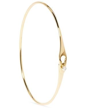 Dinh Van 18K Serrure Diamond Lock Bangle Bracelet - White