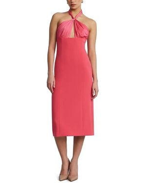 BCBGMAXAZRIA Midi Dress With A Twist - Red