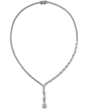 Bloomingdale's Fine Collection Luxe Collection Certified Lab Grown Diamond Pear & Round Drop Lariat Necklace - White
