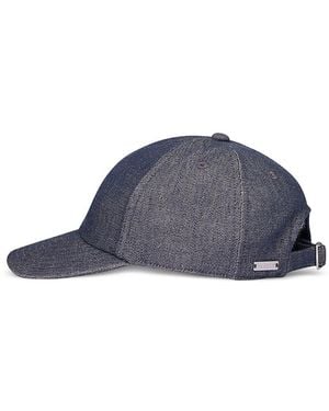 Sandro Logo Closure Denim Cap - Blue