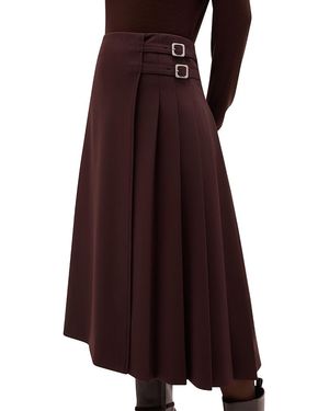 Hobbs Sutton Pleated Midi Skirt - Purple