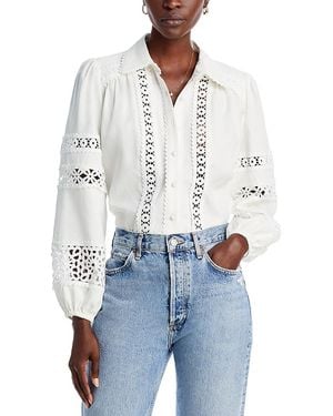 Aqua Lace Button Up Shirt - Blue