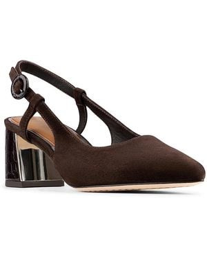Donald J Pliner Slingback Pointed Toe Pumps - Brown