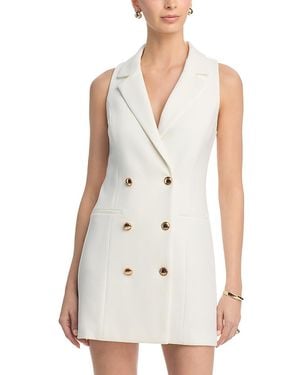 French Connection Whisper Double Breasted Halter Minidress - White