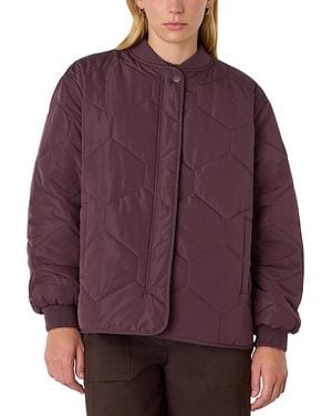 Whistles Ida Short Quilted Coat - Purple