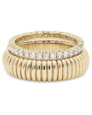 Shashi Striated Pave Ring - White