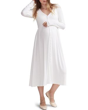 Hatch Collection The Softest Rib Nursing Dress - White