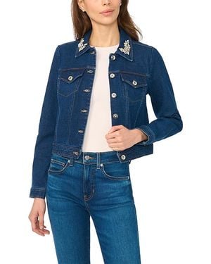 Cece Denim Embellished Jacket - Blue