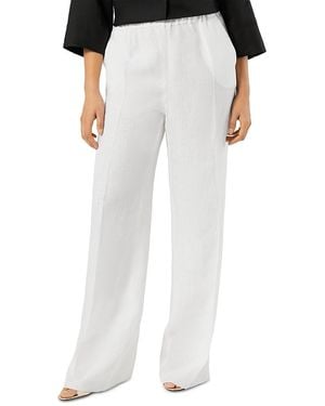 Marina Rinaldi Linen Slim Fit Pants - White