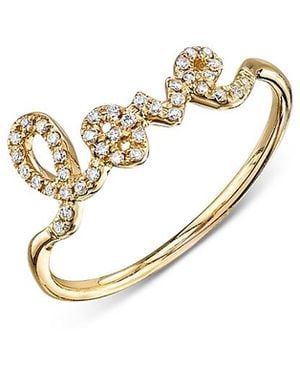 Sydney Evan 14K Diamond Love Script Ring - White