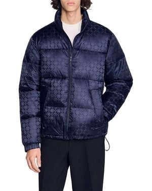 Sandro Classic Water Repellent Cross Motif Puffer Jacket - Blue