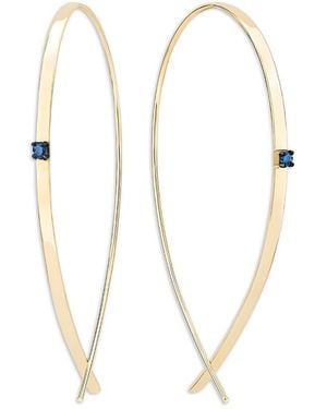Lana Jewelry 14K Diamond Flat Inverted Hoop Earrings, 0.04 Tcw - White