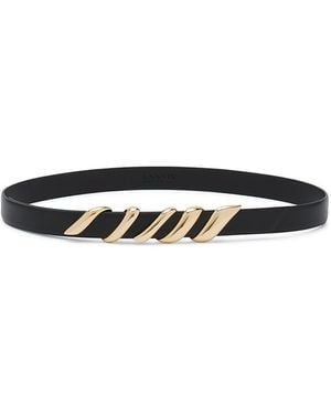Lanvin Melodie Ribbon Leather Belt - White