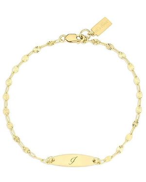 SET & STONES Banks Engraved Initial Bracelet - Metallic