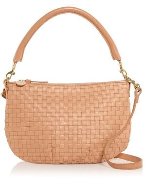 Clare V. Petit Moyen Woven Leather Messenger Bag - Brown