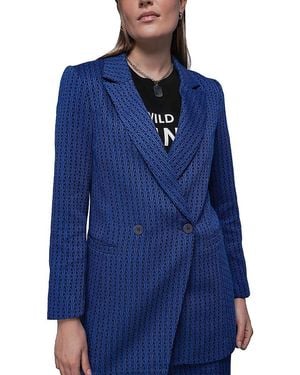 WILDFANG The Empower Jacquard Double Breasted Blazer - Blue