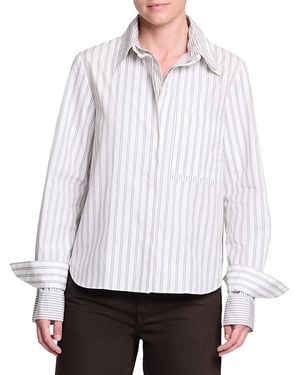 Twp Double Layer Cotton Boyfriend Shirt - White