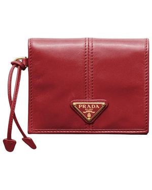 Prada Small Leather Wallet - Red