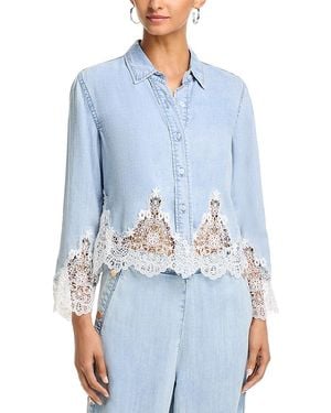 Generation Love Eli Lace Combo Denim Shirt - Blue