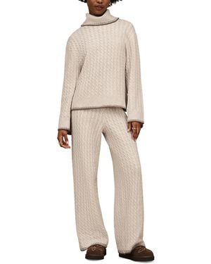 UGG Rylynn Classic Fit Cable Knit Long Sleeve Turtleneck Sweater - Natural