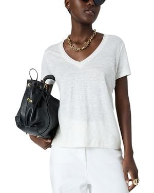 Gerard Darel Mirana Linen V Neck Top - White