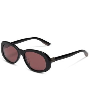 Brunello Cucinelli Claire Oval Sunglasses, 55Mm - Black