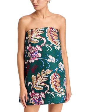 Veronica Beard Greya Strapless Floral Mini Dress - Blue