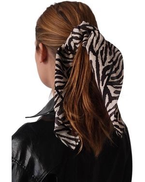 lescarf Zebra Print Cotton Bandana - Black