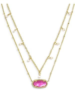 Kendra Scott Elisa Cultured Pearl Multi Strand Necklace - Metallic