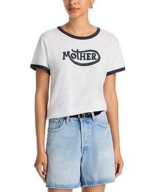 Mother The Lil Goodie Ringer Runner Tee - White