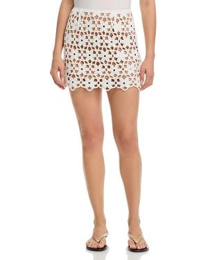 Michael Kors Faux Crochet Mini Skirt - White