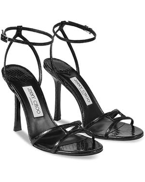Jimmy Choo 1998 Leo 100 High Heel Sandals - Black