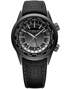 Raymond Weil Freelancer Gmt Worldtimer Watch, 41Mm - Black