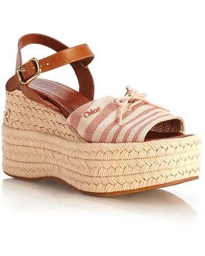 Chloé Isla Platform Espadrille Sandals - Brown