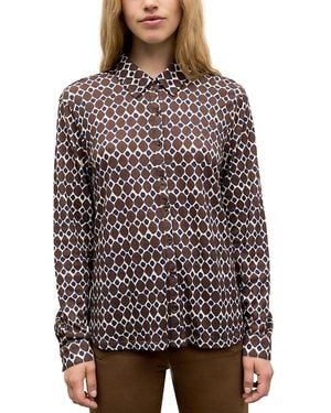 Gerard Darel Babs Print Button Front Shirt - Brown