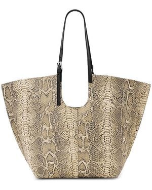 AllSaints Ara Snake Print East West Tote - Natural