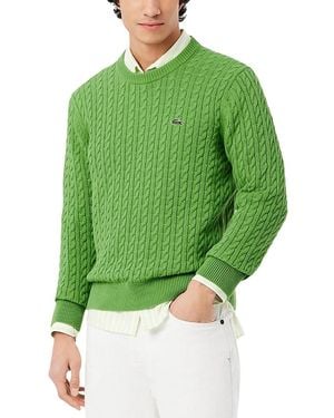 Lacoste Cable Knit Cotton Sweater - Green