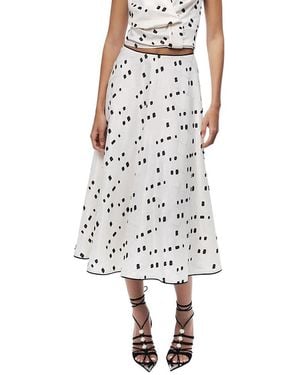Nocturne Printed Midi Skirt - White